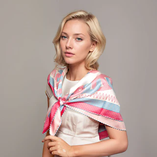 Muted pastel silk scarf