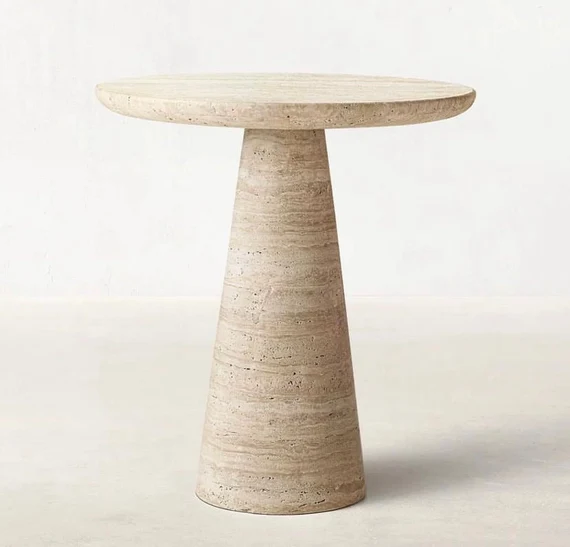Travertine Side Table